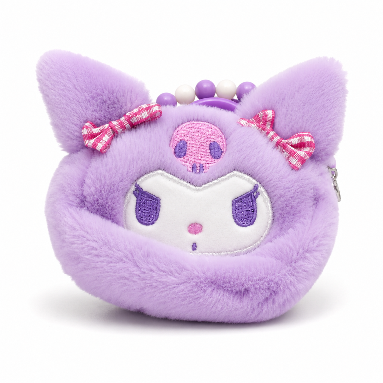 MONEDERO DE PELUCHE SANRIO, ESTUCHE REDONDO PORTÁTIL PARA AURICULARES, MINI BOLSA ADHERIBLE A BOLSOS
