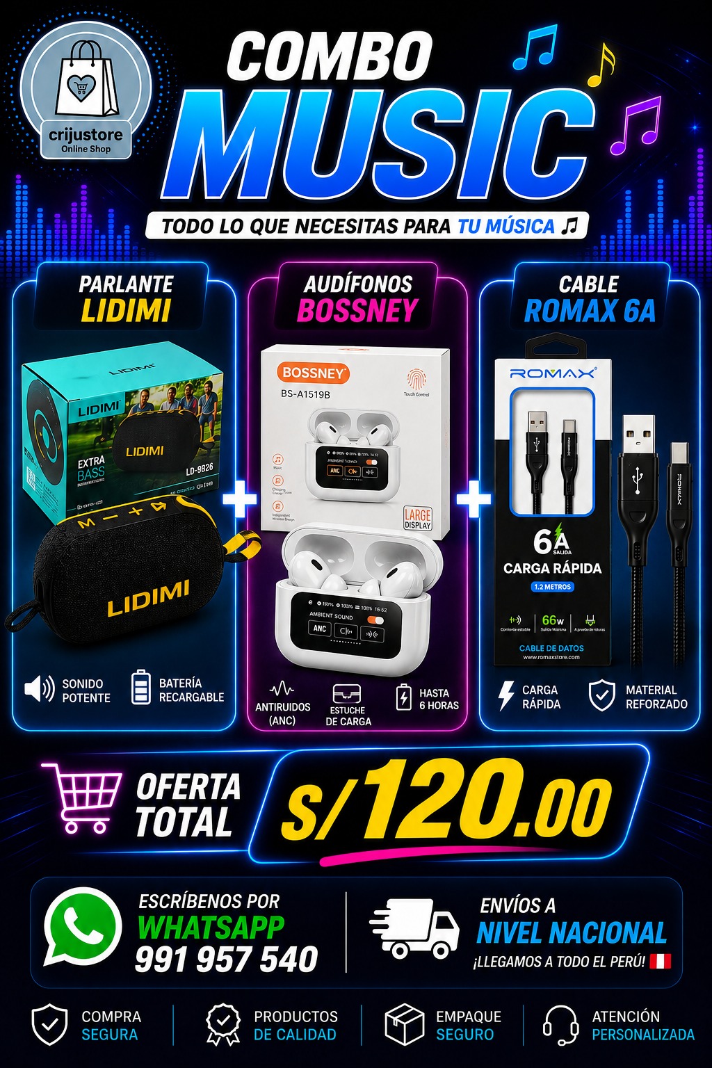 COMBO ¡LLEVATE EL COMBO MUSIC MÁS POTENTE DEL MERCADO!