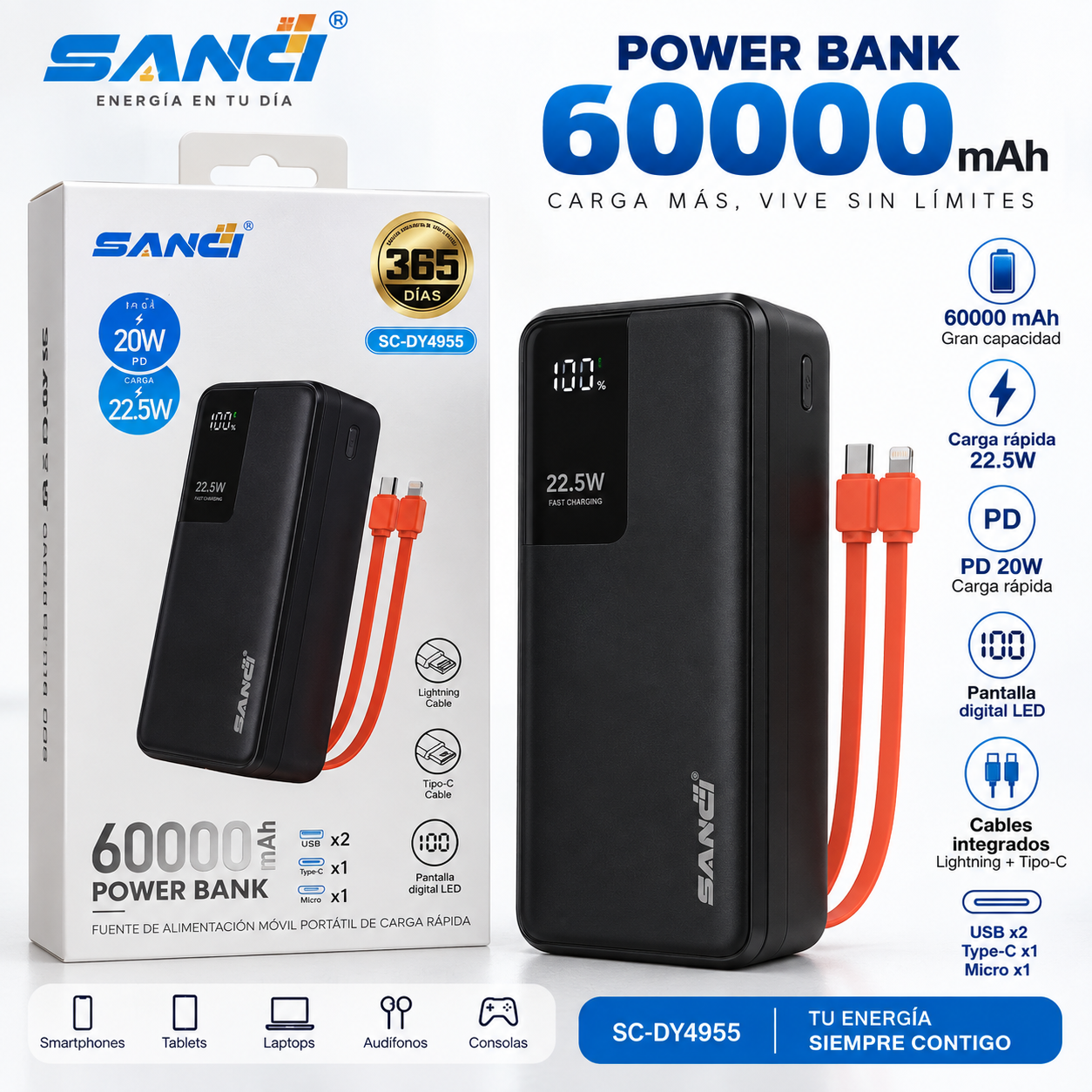 POWER BANK SANCI 60.000 mAh