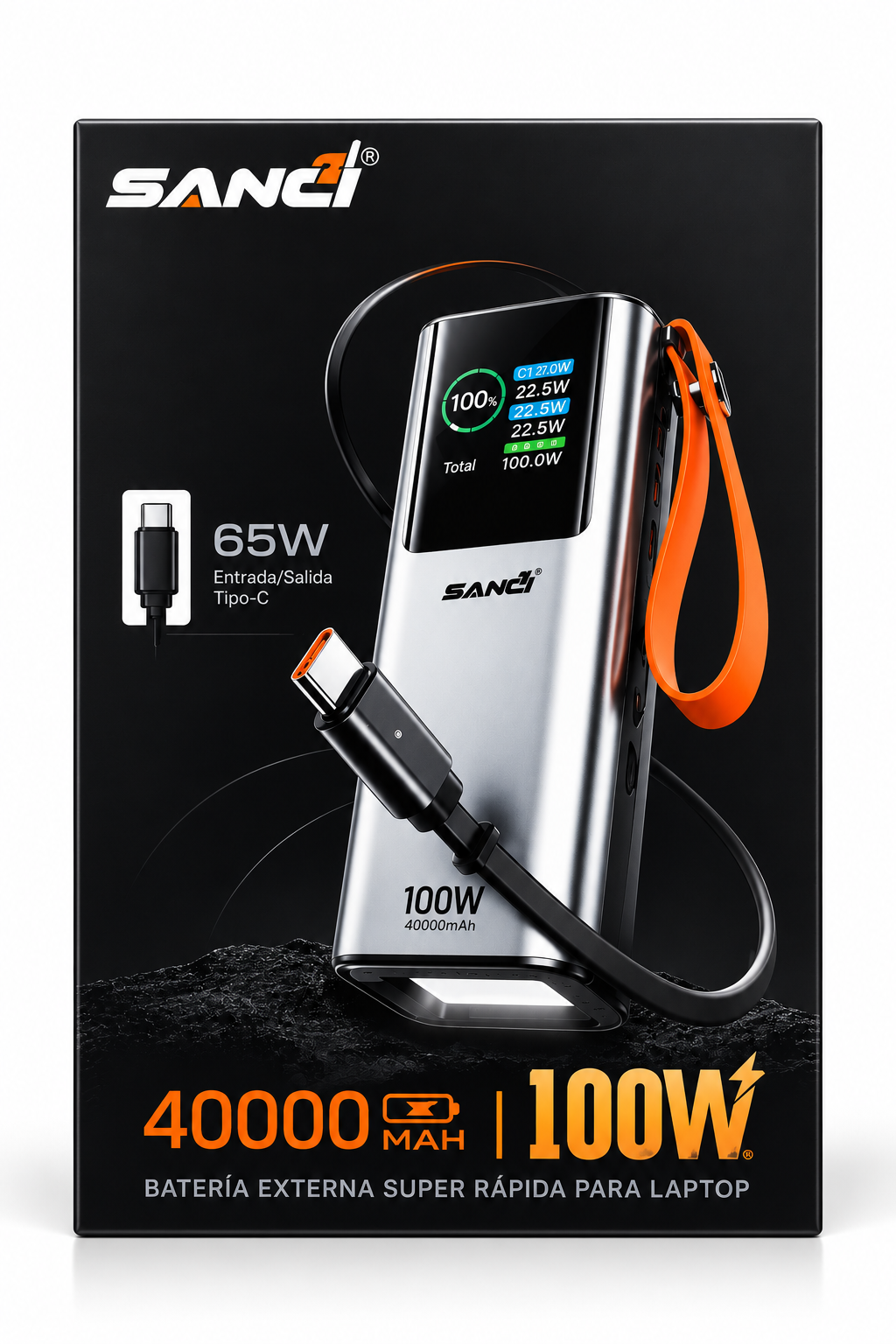 CARGADOR PORTÁTIL SANCI DE 40,000 MAH
